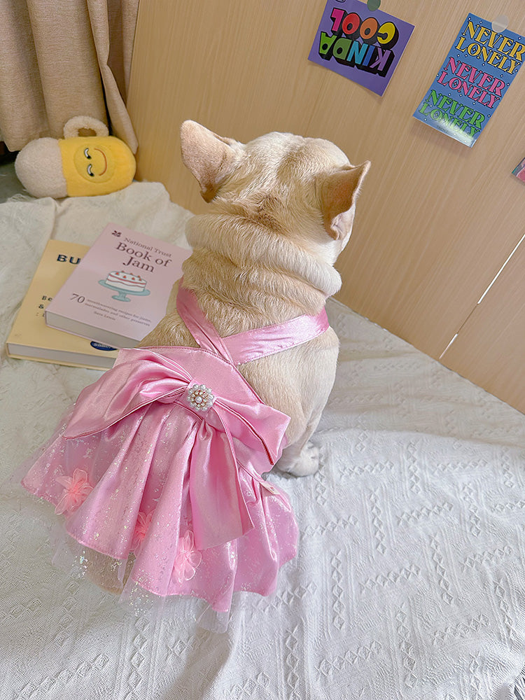 Dog Pink Wedding Dress