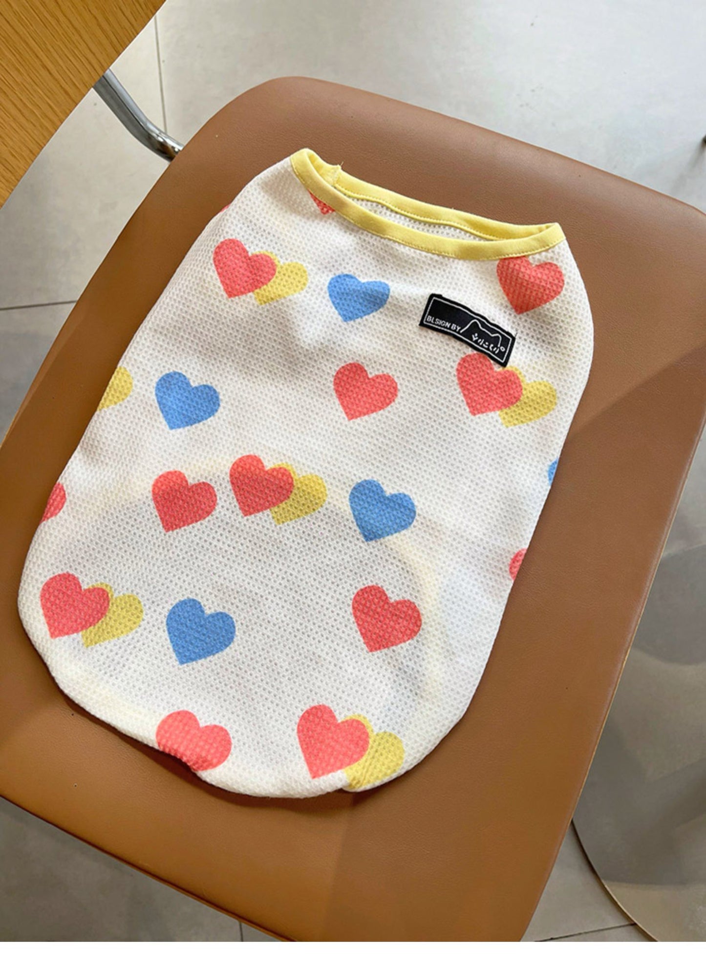 Dog Cartoon Heart/Apple Print Shirt