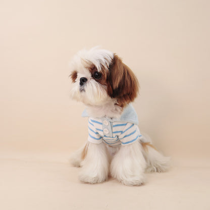 Dog Stripe Polo Shirt for small medium dogs by Frenchiely