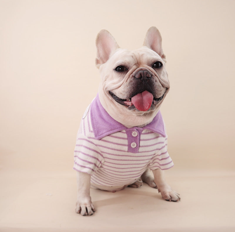 Dog Stripe Polo Shirt for small medium dogs by Frenchiely