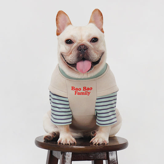 Dog Jumper with Stripe Sleeves for medium dogs by Frenchiely.com