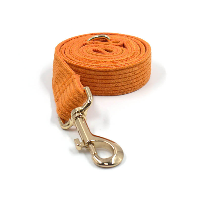 Dog Orange Corduroy Leash - Frenchiely