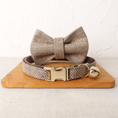 Cat Brown Collar with Bell - Frenchiely