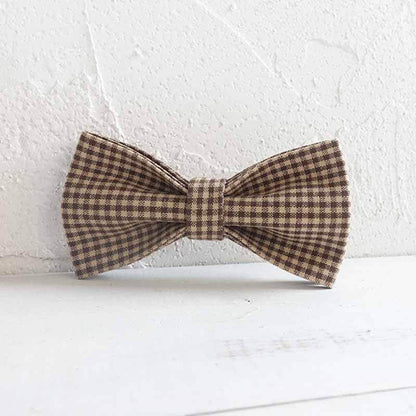 Dog Coffee Plaid Bow Tie - Frenchiely