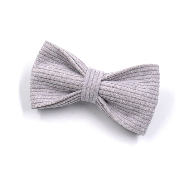 Dog Grey Corduroy Bow Tie - Frenchiely