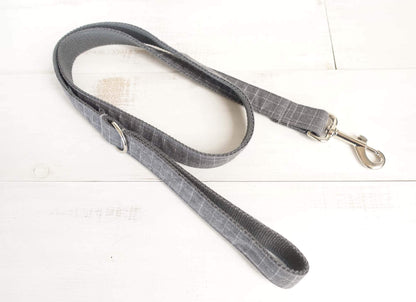 Dog Grey Plaid Leash - Frenchiely