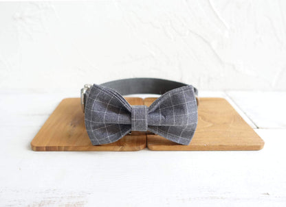 Dog Grey Plaid Collar - Frenchiely