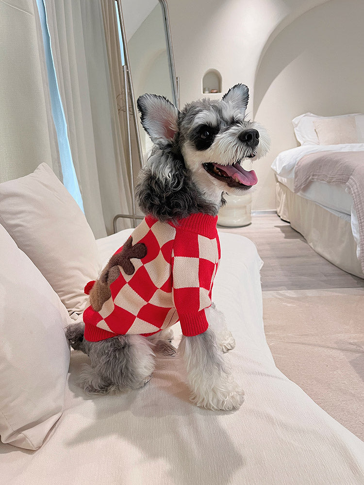 Dog Christmas Reindeer Sweater - Frenchiely