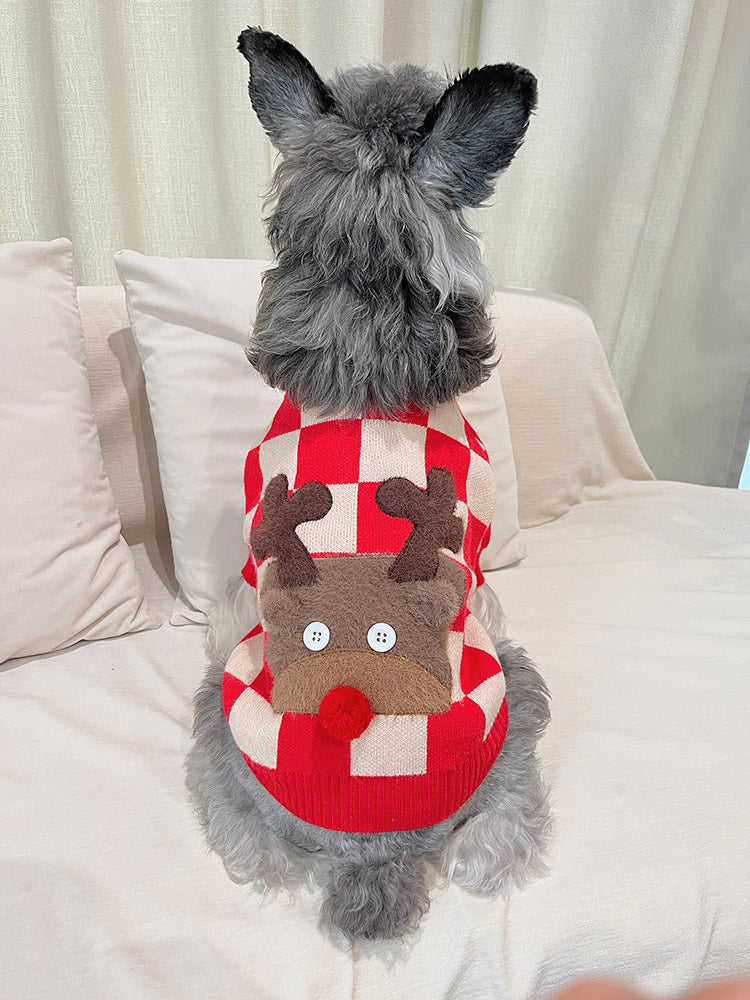 Dog Christmas Reindeer Sweater - Frenchiely