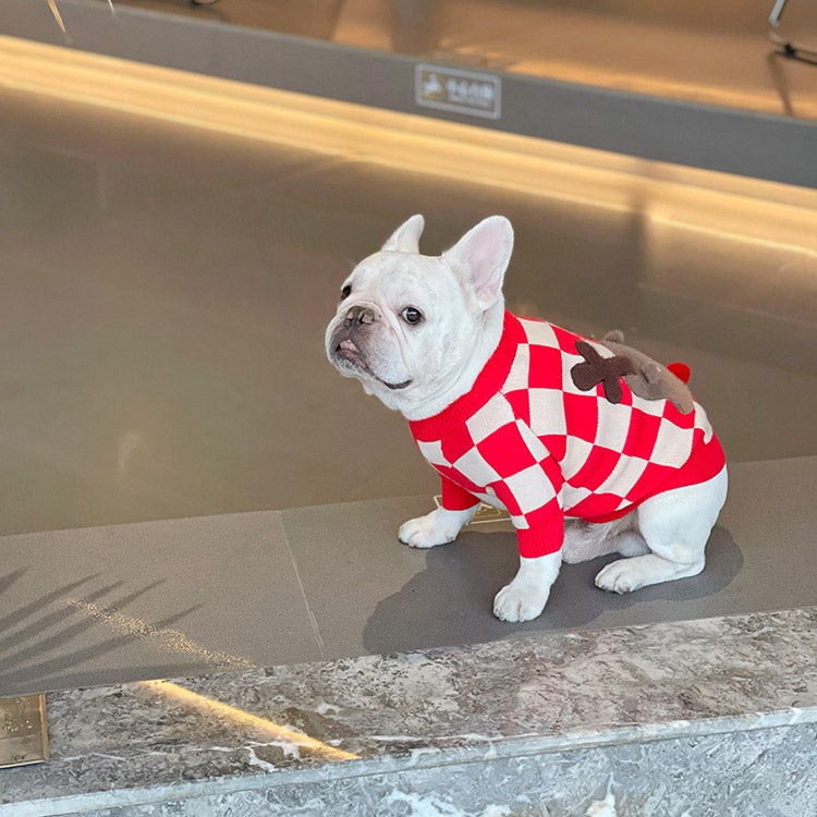 Dog Christmas Reindeer Sweater - Frenchiely