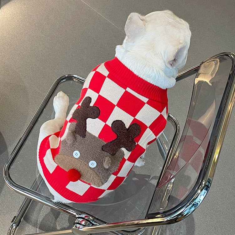 Dog Christmas Reindeer Sweater - Frenchiely