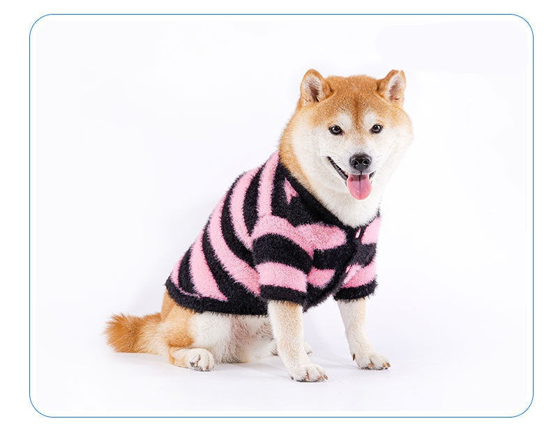 Dog Black and Pink Pullover Sweater for medium dog breeds 