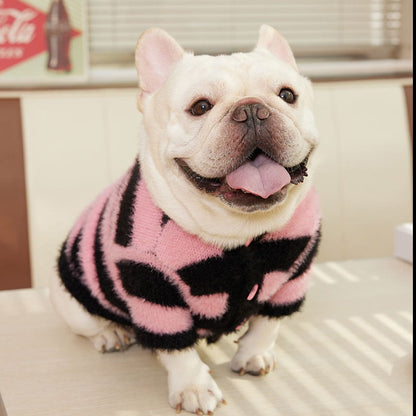 Dog Black and Pink Pullover Sweater for medium dog breeds