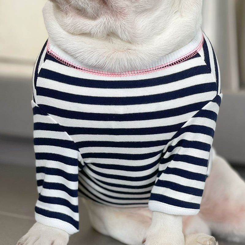 Dog Black Stripe Cherry Pullover Shirt by Frenchiely