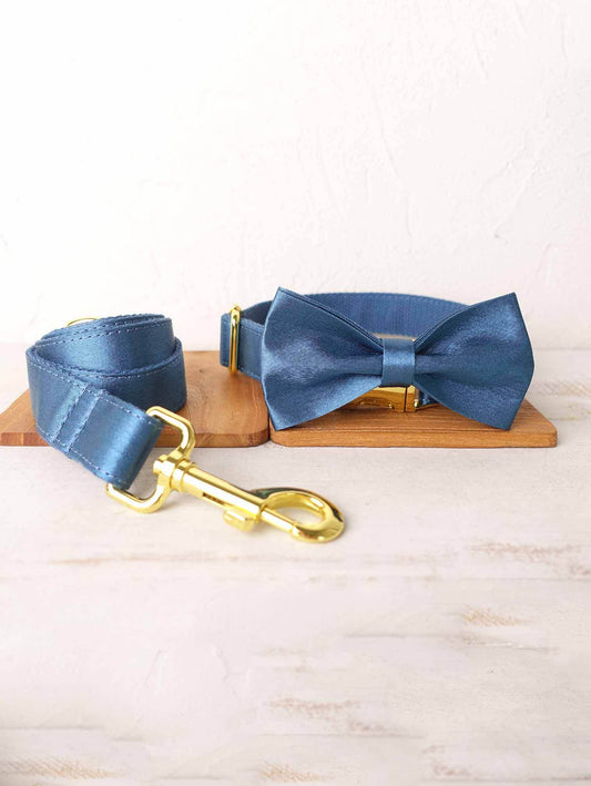 Dog Blue Collar Leash Set - Frenchiely