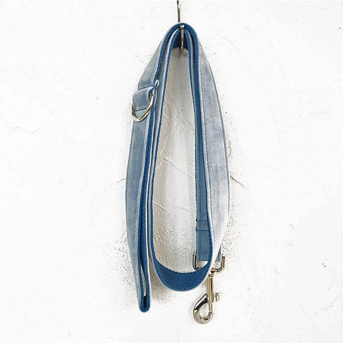 Dog Blue Velvet Leash - Frenchiely