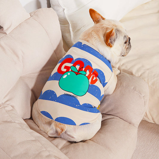 Dog Blue Apple Shirt FOR SMALL MEDIUM DOGS BY FRENCHIELY