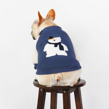 Dog Winter Blue Bear Warm Sweatshirt