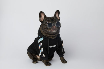 Dog Black & Blue Woof Hoodie - Frenchiely