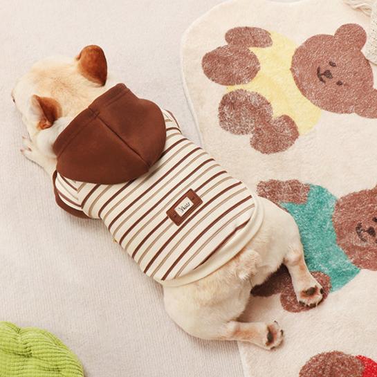 Dog Brown Stripe Hoodie for Medium Dogs