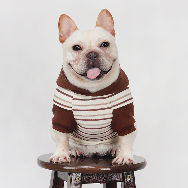 Dog Brown Stripe Hoodie for Medium Dogs