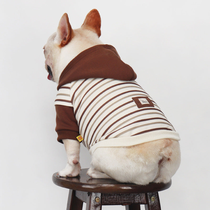 Dog Brown Stripe Hoodie for Pugs