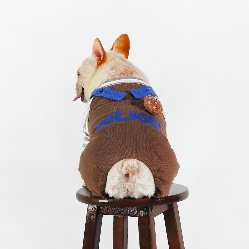 Dog Brown Overalls Onesie - Frenchiely