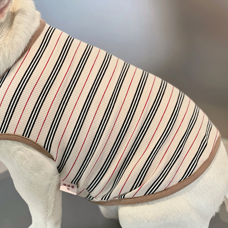 Dog navy stripe shirt for small medium dogs by Frenchiely