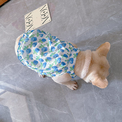 Dog Tulips Cotton Dress for small medium dogs by frenchiely