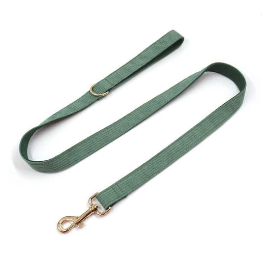 Dog Green Corduroy Leash - Frenchiely