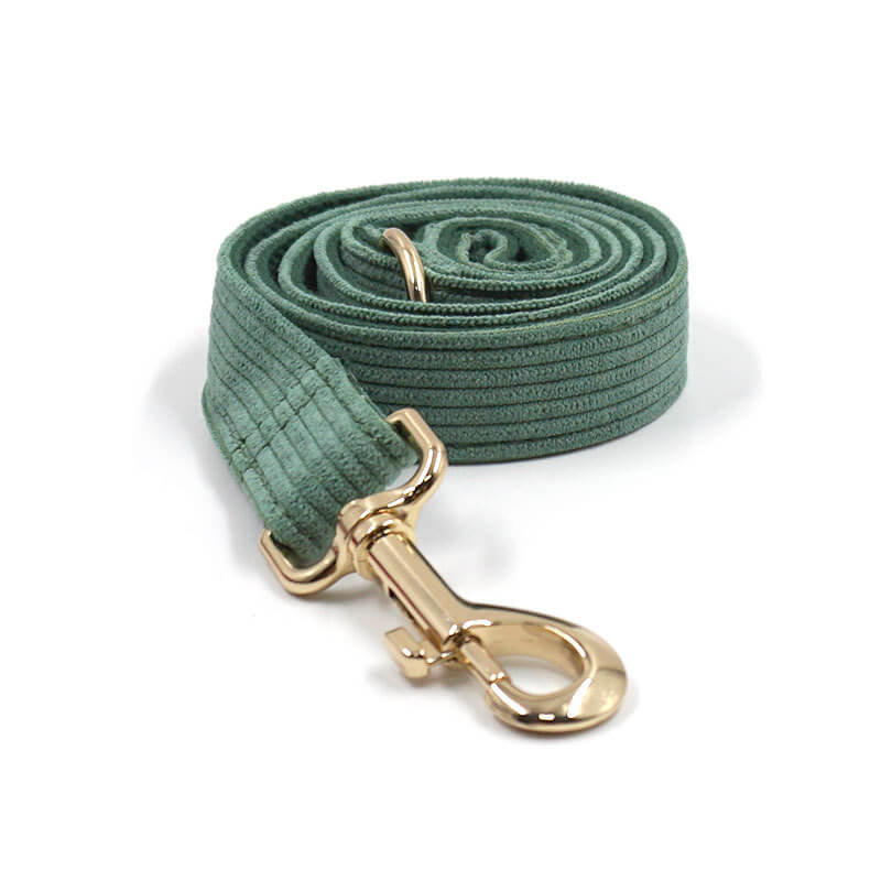 Dog Green Corduroy Leash - Frenchiely