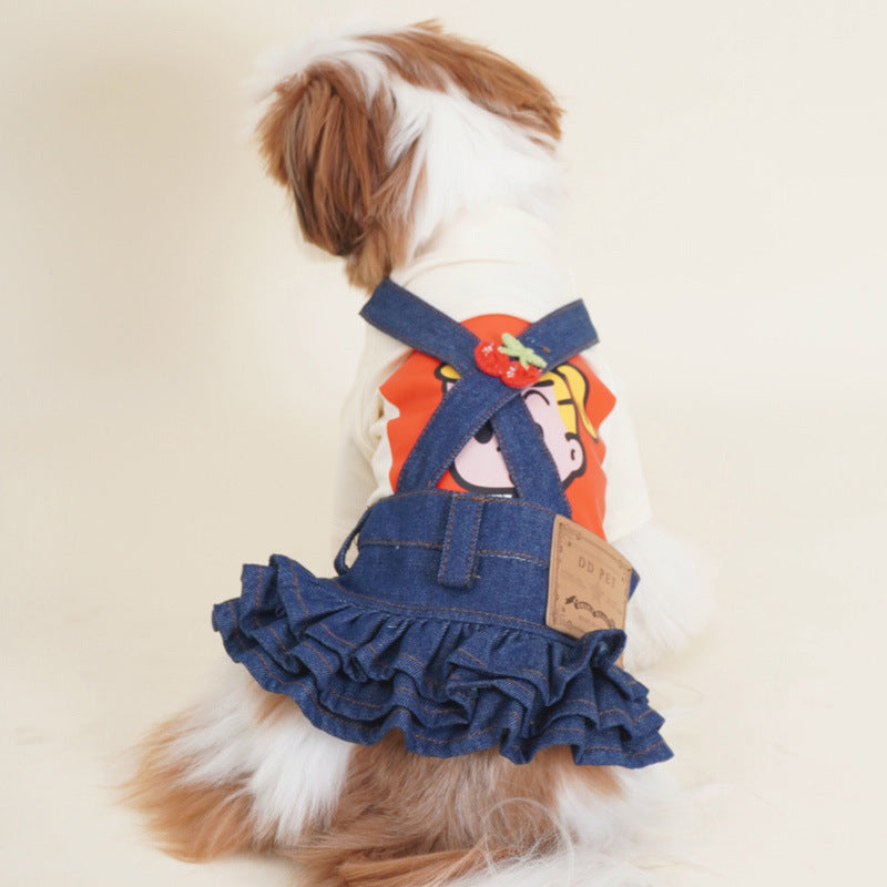 Dog Dark Blue Demin Dress