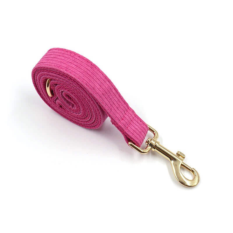 Dog Fuscia Corduroy Leash - Frenchiely