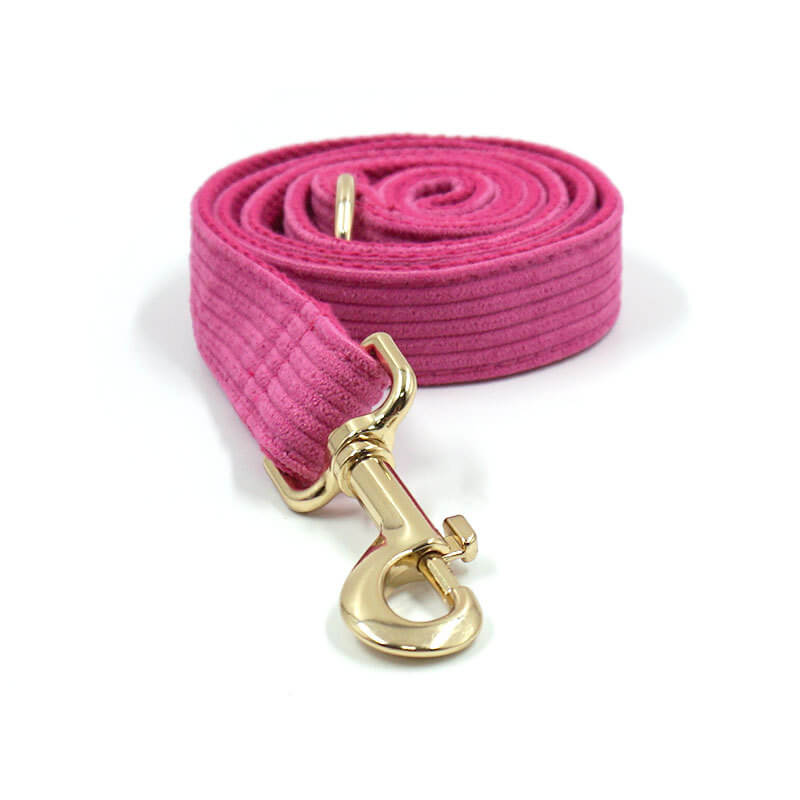 Dog Fuscia Corduroy Leash - Frenchiely