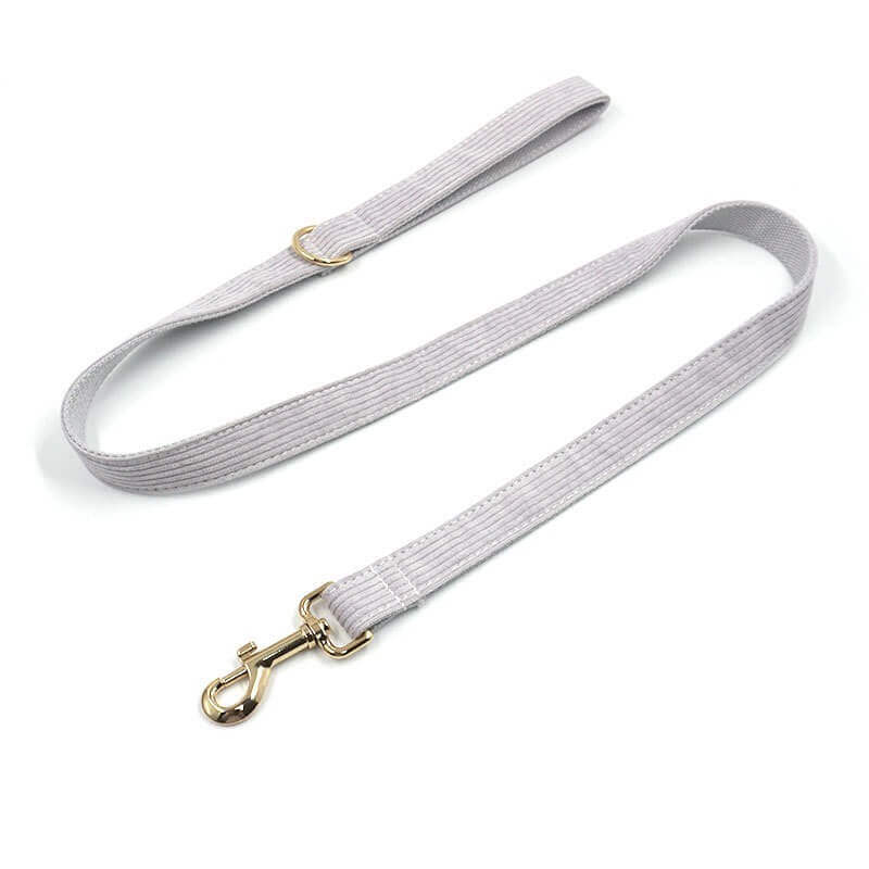 Dog Grey Corduroy Leash - Frenchiely