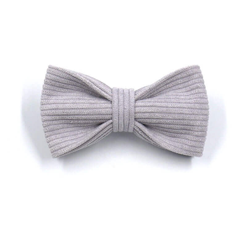 Dog Grey Corduroy Bow Tie - Frenchiely