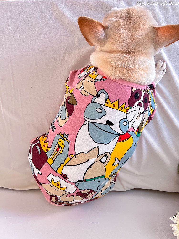 dog cartoon dog onesie pajamas for small medium dogs by frenchiely