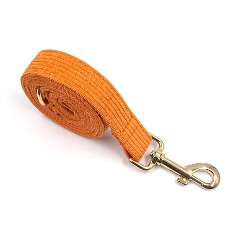 Dog Orange Corduroy Leash - Frenchiely