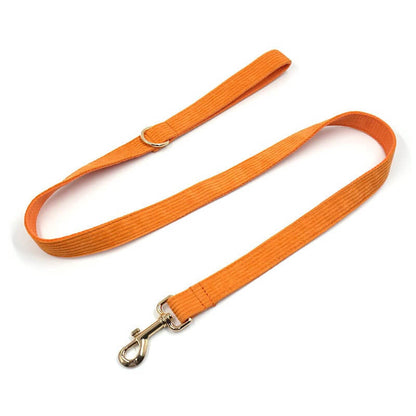 Dog Orange Corduroy Leash - Frenchiely