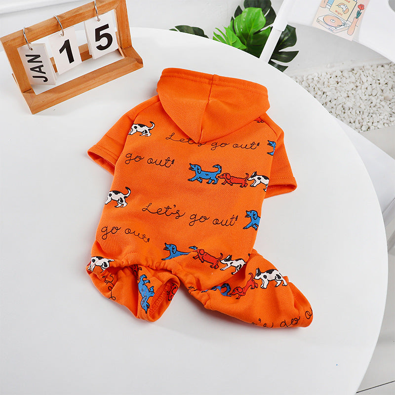 Dog Orange Onesie Pajama Frenchiely