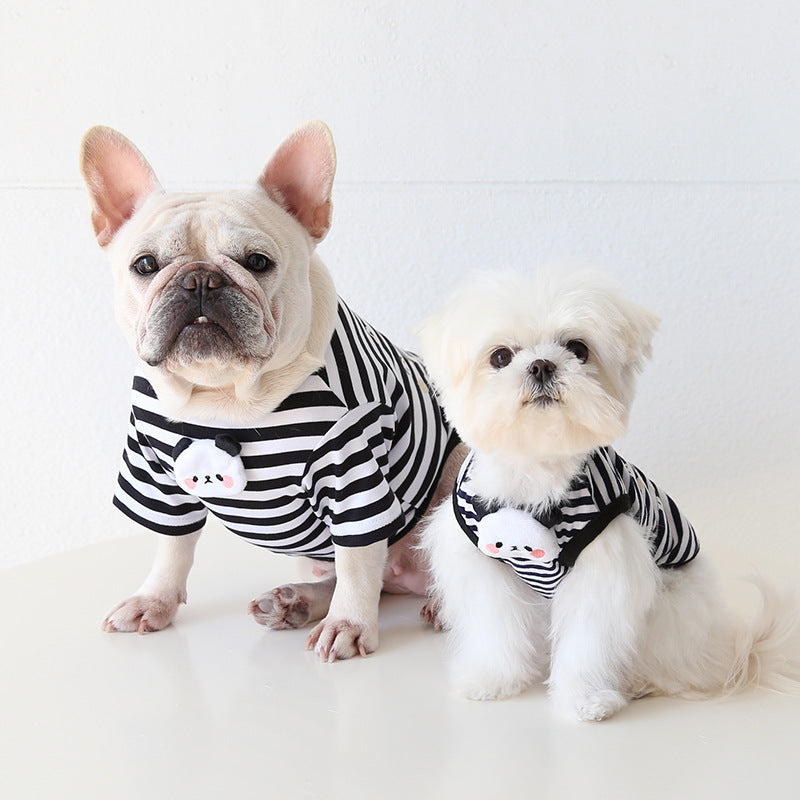 Dog Stripe Shirt- Panda & Bunny - Frenchiely