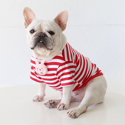 Dog Stripe Shirt- Panda & Bunny - Frenchiely