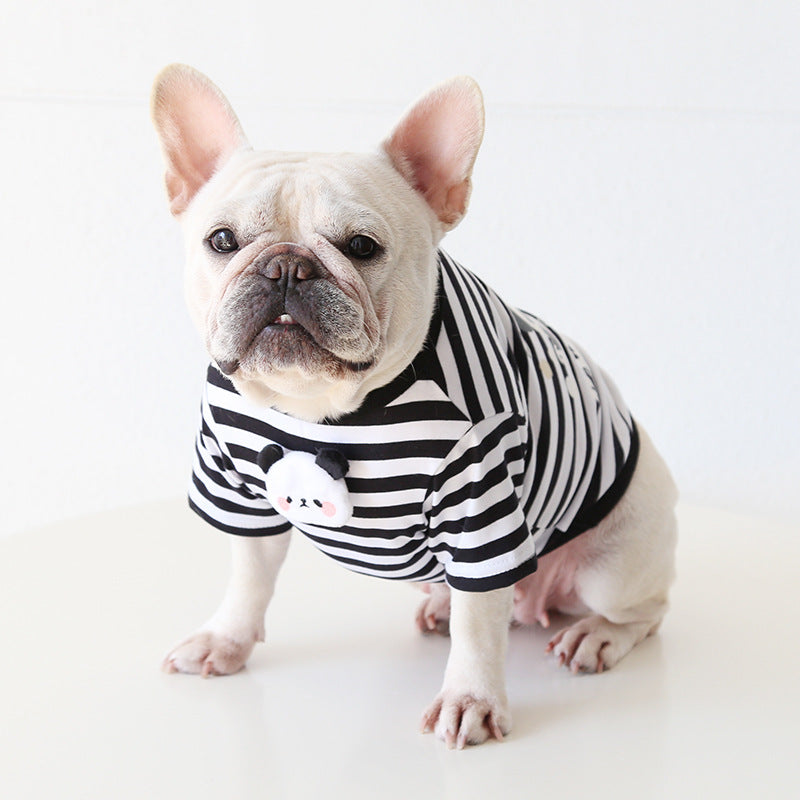 Dog Stripe Shirt- Panda & Bunny - Frenchiely