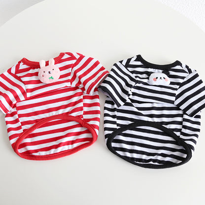 Dog Stripe Shirt- Panda & Bunny - Frenchiely