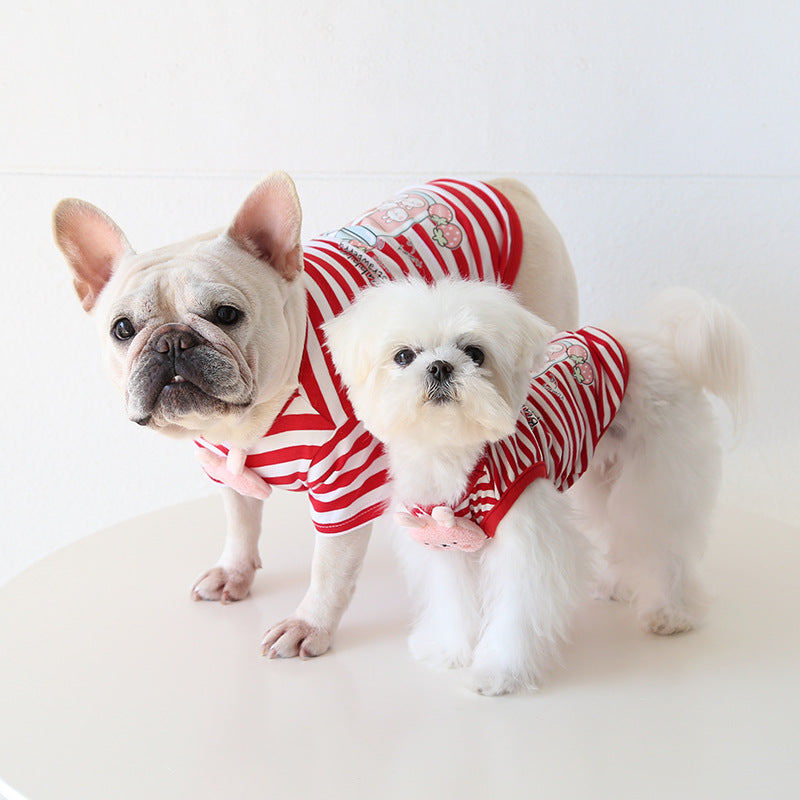 Dog Stripe Shirt- Panda & Bunny - Frenchiely