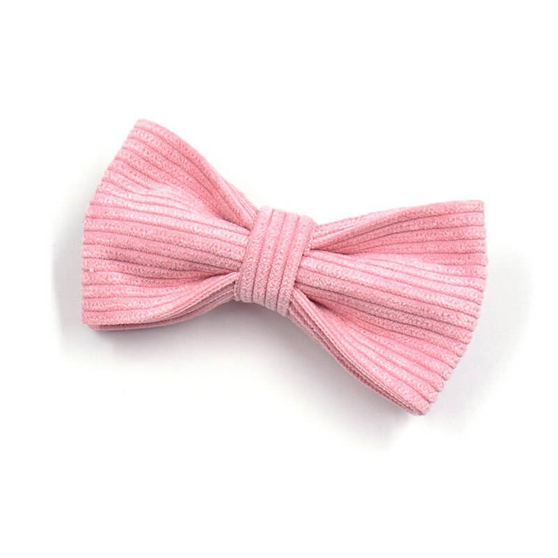 Dog Pink Corduroy Bow Tie - Frenchiely