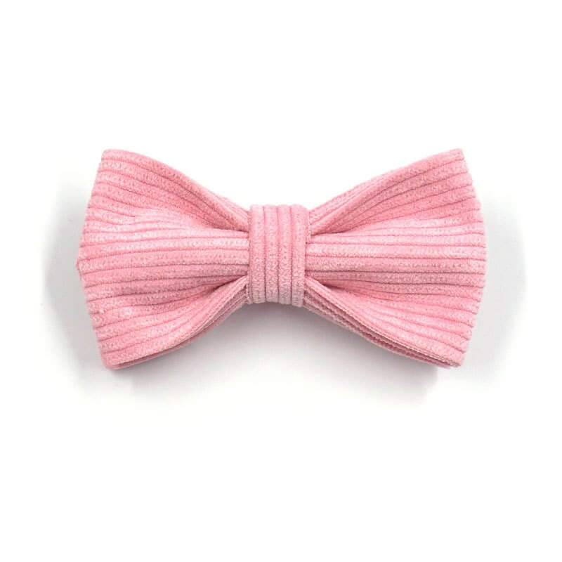 Dog Pink Corduroy Bow Tie - Frenchiely