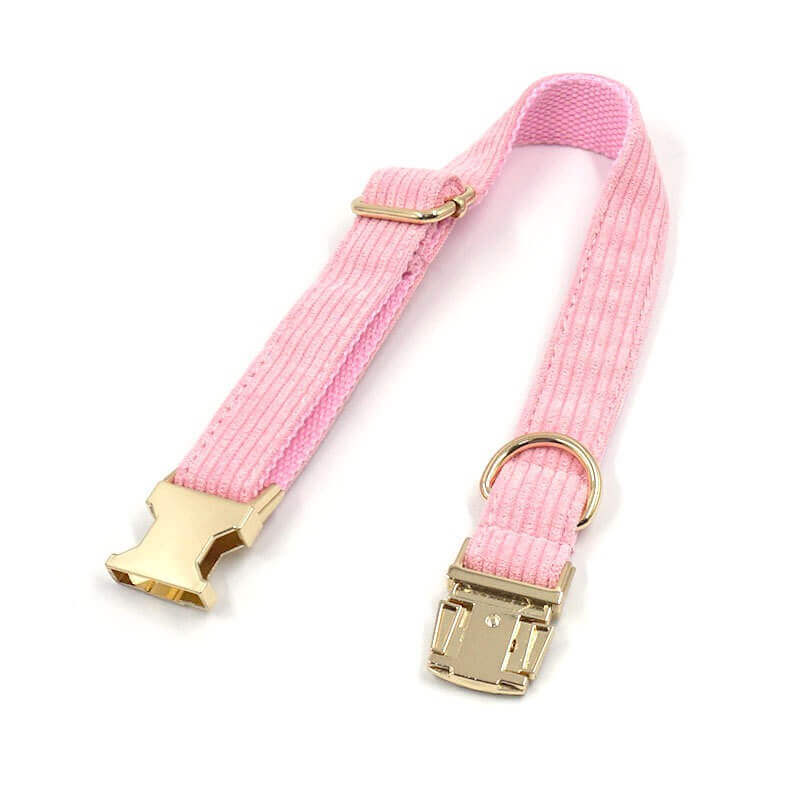 Dog Pink Corduroy Collar - Frenchiely