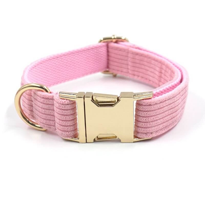 Dog Pink Corduroy Collar - Frenchiely