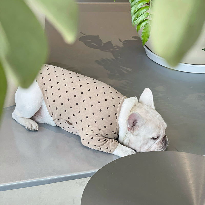 Dog Stretchy Polka Cotton Shirt for Medium dogs by Frenchiely